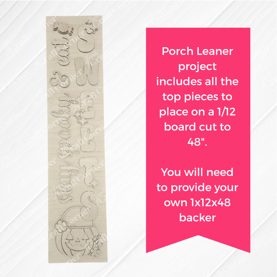 Stay Spooky Eat Sweats Porch Leaner - DIY seasonal home decor craft kit - set of 1