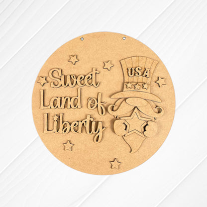 Sweet Land of Liberty Door Hanger - DIY seasonal home decor craft kit - Set of 1