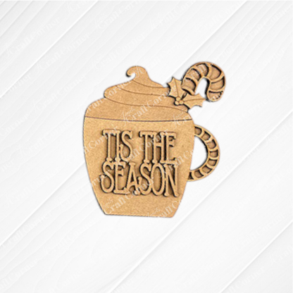 Peppermint Mocha Mini Shelf Sitters - DIY seasonal home decor craft kit - Set of 1