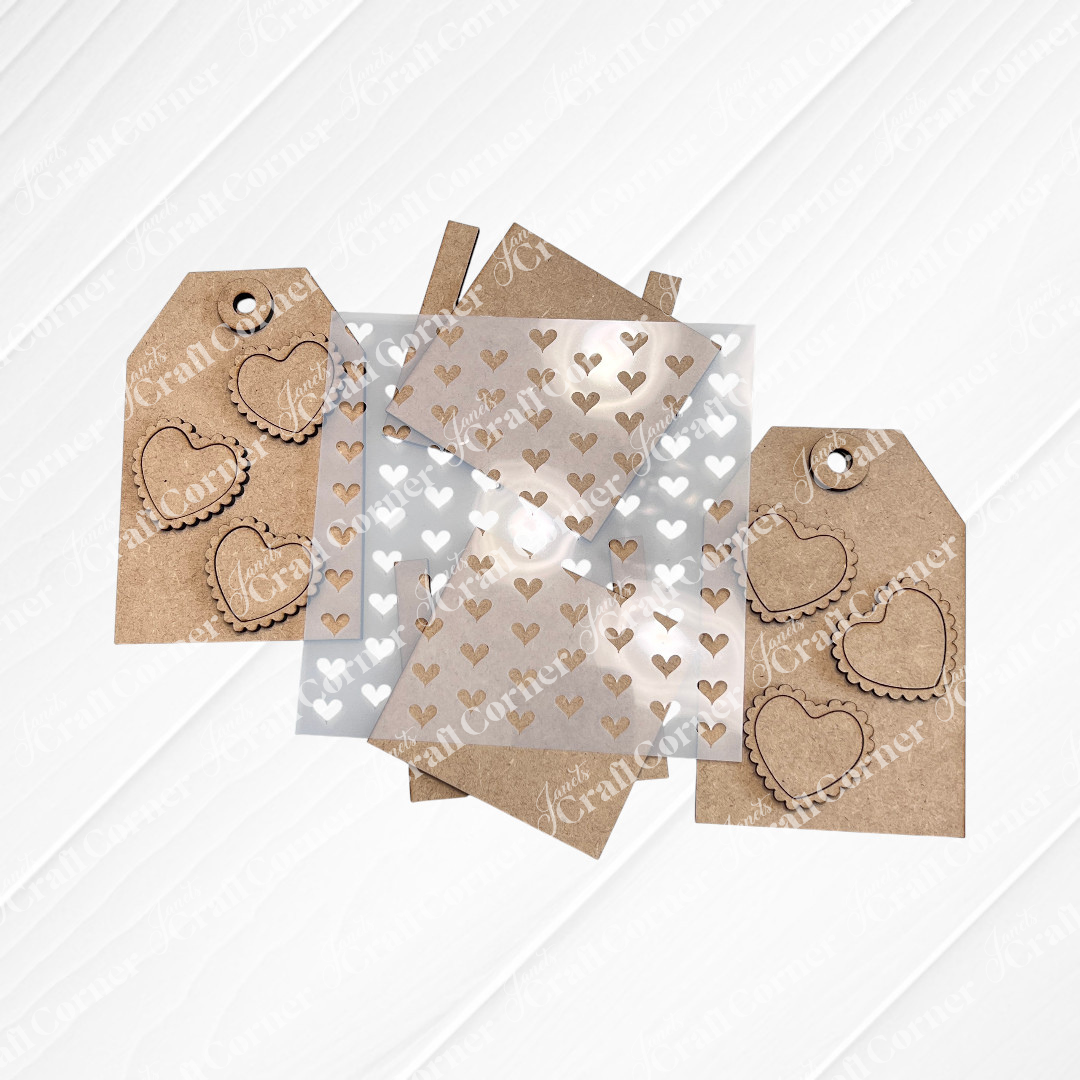 Valentine Gift Card Tags- DIY seasonal home decor craft kit - Set of 2