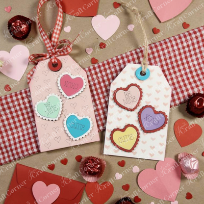 Valentine Gift Card Tags- DIY seasonal home decor craft kit - Set of 2