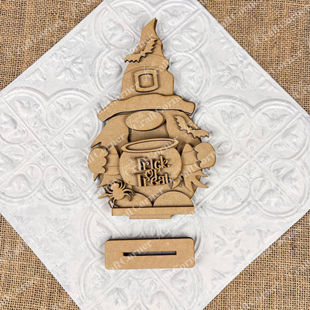 Witch Gnome Shelf Sitter - DIY seasonal home decor craft kit - Set of 1