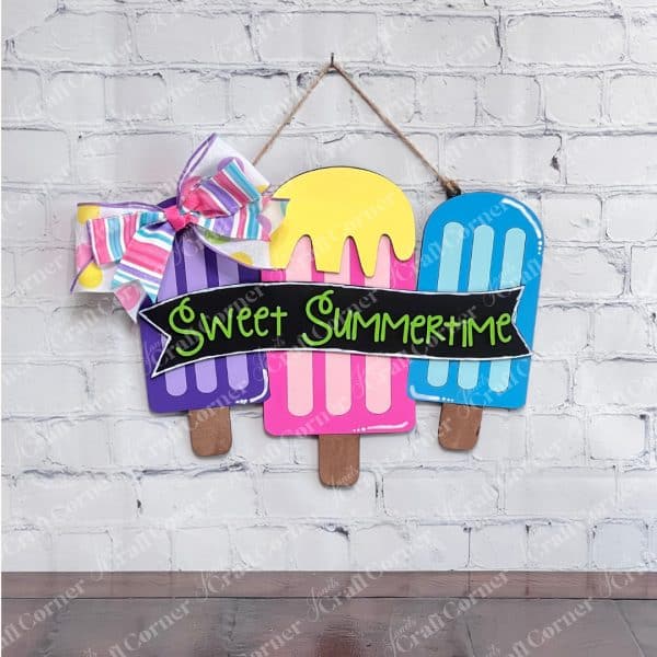 Sweet Summertime Popsicle Door Hanger by Janet's Craft Corner